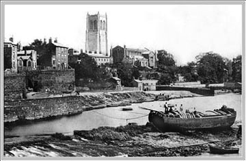 barge on the river Dee