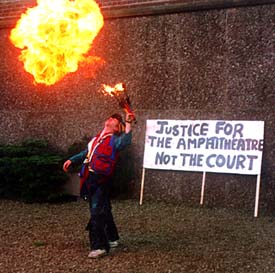 fire eater at amphitheatre
