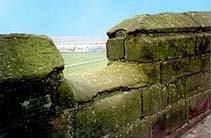 crenelles in city wall