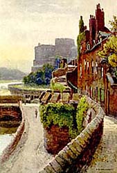 river wall and castle