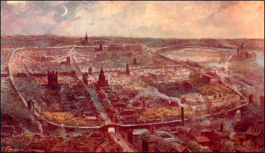 waterclour aerial view of Chester