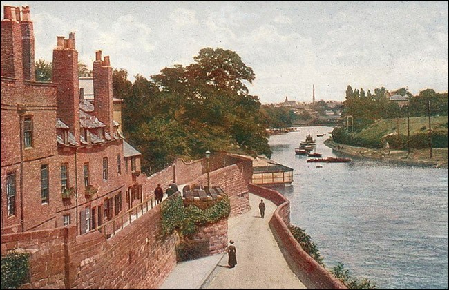 walls and river dee postacrd