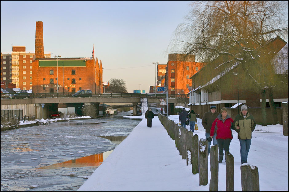 canalside in the snow
