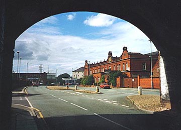 light building through arch