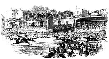 old drawing of racecourse
