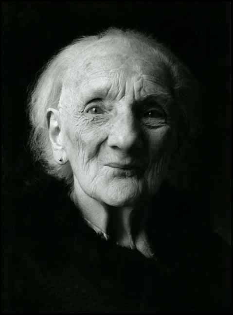 b w picture place aged lady